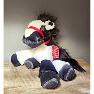 Piccoli Paint Horse plush 13 in. Black & White - Salvador